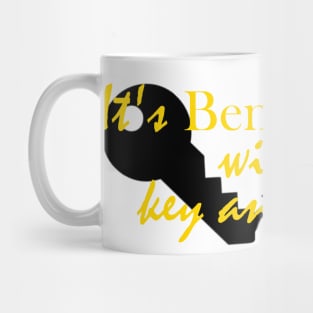 It's Ben Franklin with a key and kite - inspired by Hamilton Mug